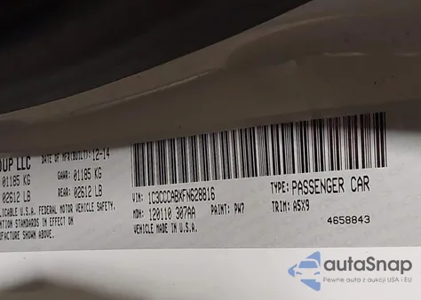 2015 Chrysler 200 Limited z USA, uszkodzony, nr VIN 1C3CCCABXFN628816